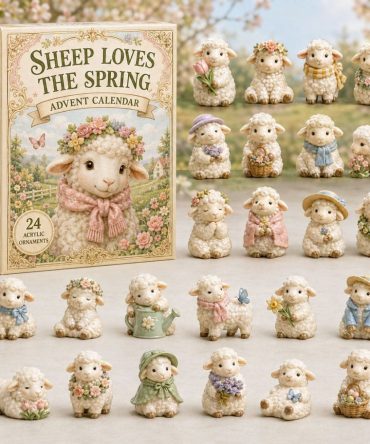 Spring Sheep 2026 Bloom Countdown - 24-Day Acrylic Charm Calendar, Floral Sheep Collectibles & Cute Gift Kit