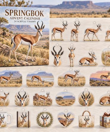 24-Day Springbok Holiday Countdown — African Antelope Acrylic Charm Advent, Springbok Collectibles For Holiday Gifts