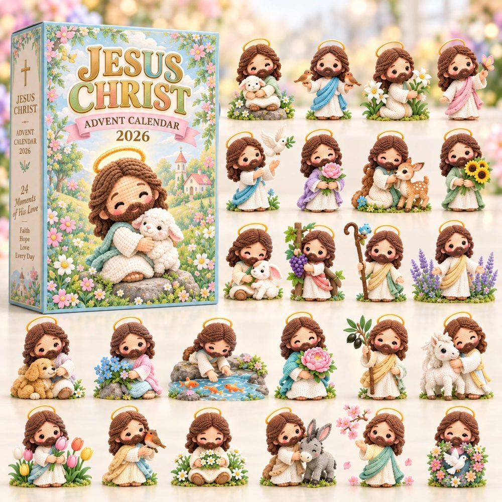 Springtime Jesus Christ 2026 Advent Calendar — 24-Day Acrylic Charms Countdown, Pastel Nativity Keepsakes & Faith Gift