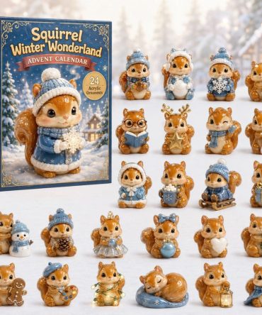 2026 Squirrel Winter Wonderland Countdown Calendar — 24 Festive Acrylic Charms, Cozy Holiday Décor & Gift For Nature Lovers