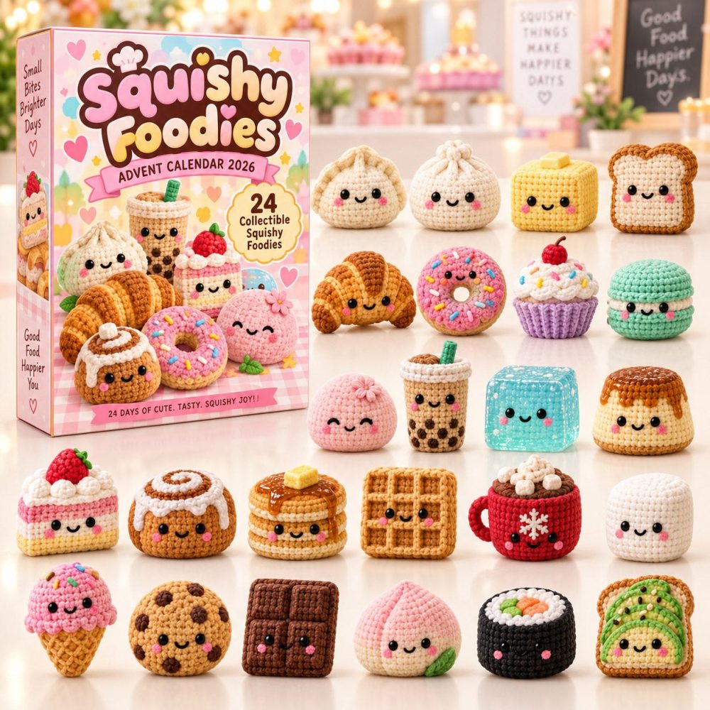 2026 Squishy Foodie Advent Calendar: 24-Day Acrylic Charm Collection - Mini Food Charms For Cute Holiday Countdown