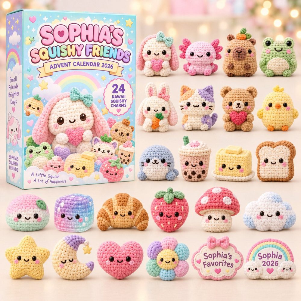 Squishy Friend Advent Calendar, 24 Cute Acrylic Charms, Adorable Soft Toy Countdown For Kids, Collectible Mini Squishies Holiday Gift 2026
