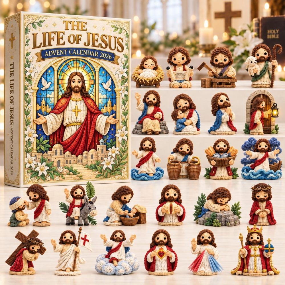 Stained Glass Life Of Jesus Advent Calendar 2026 — 24-Day Sacred Countdown With Colorful Acrylic Stained-Glass Style Charms