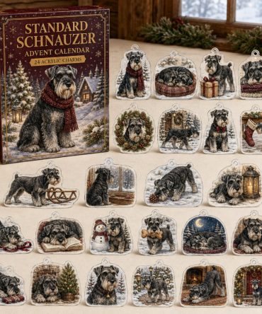 Standard Schnauzer Acrylic Charm Advent Calendar — 24 Holiday Dog Charms , Christmas Countdown Gift For Schnauzer Lovers