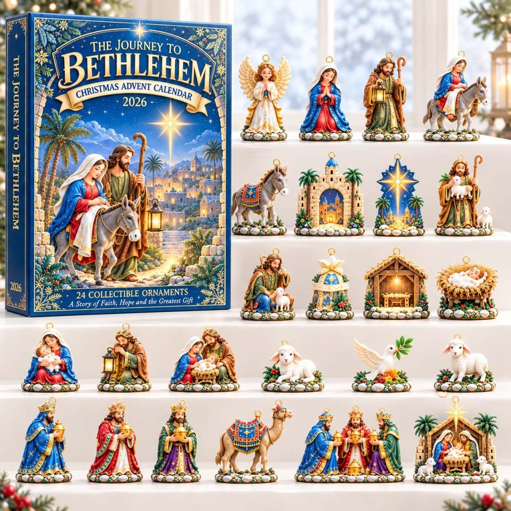 Starlit Bethlehem 24-Day Christmas Advent Calendar - Acrylic Nativity Charms, Family Countdown Gift 2026