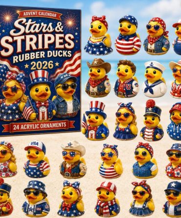 Stars & Stripes Rubber Duck Advent Calendar 2026 - 24-Day Acrylic Charm Countdown, Patriotic Duck Collector Gift