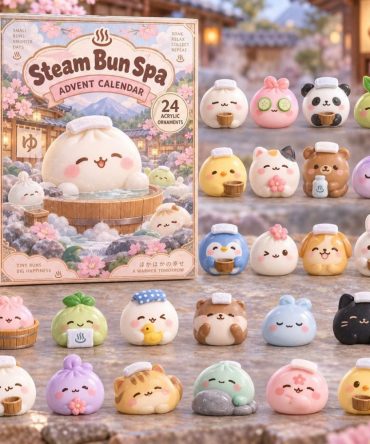 Steam Bun Spa Advent Calendar 2026 - 24-Day Self-Care Countdown With Acrylic Charms, Relaxing Holiday Gift For Her & Kids