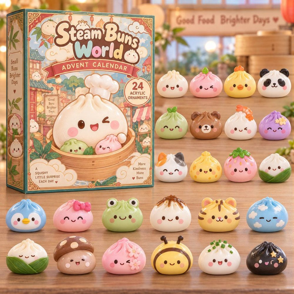 Steam Buns World Adventure Advent Calendar 2026 - 24-Day Global Cute Charms Countdown With Acrylic Collectibles, Holiday Stocking Stuffer