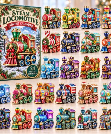 Steam Locomotive 2026 Advent Calendar — 24-Day Engine-Themed Acrylic Charms, Train Collector Countdown & Gift