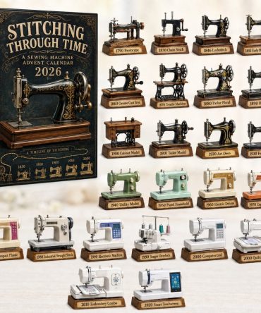 Stitching Through Time 2026 Advent Calendar — 24 Sewing History Acrylic Charms, Needlecraft Countdown, Gift For Stitchers