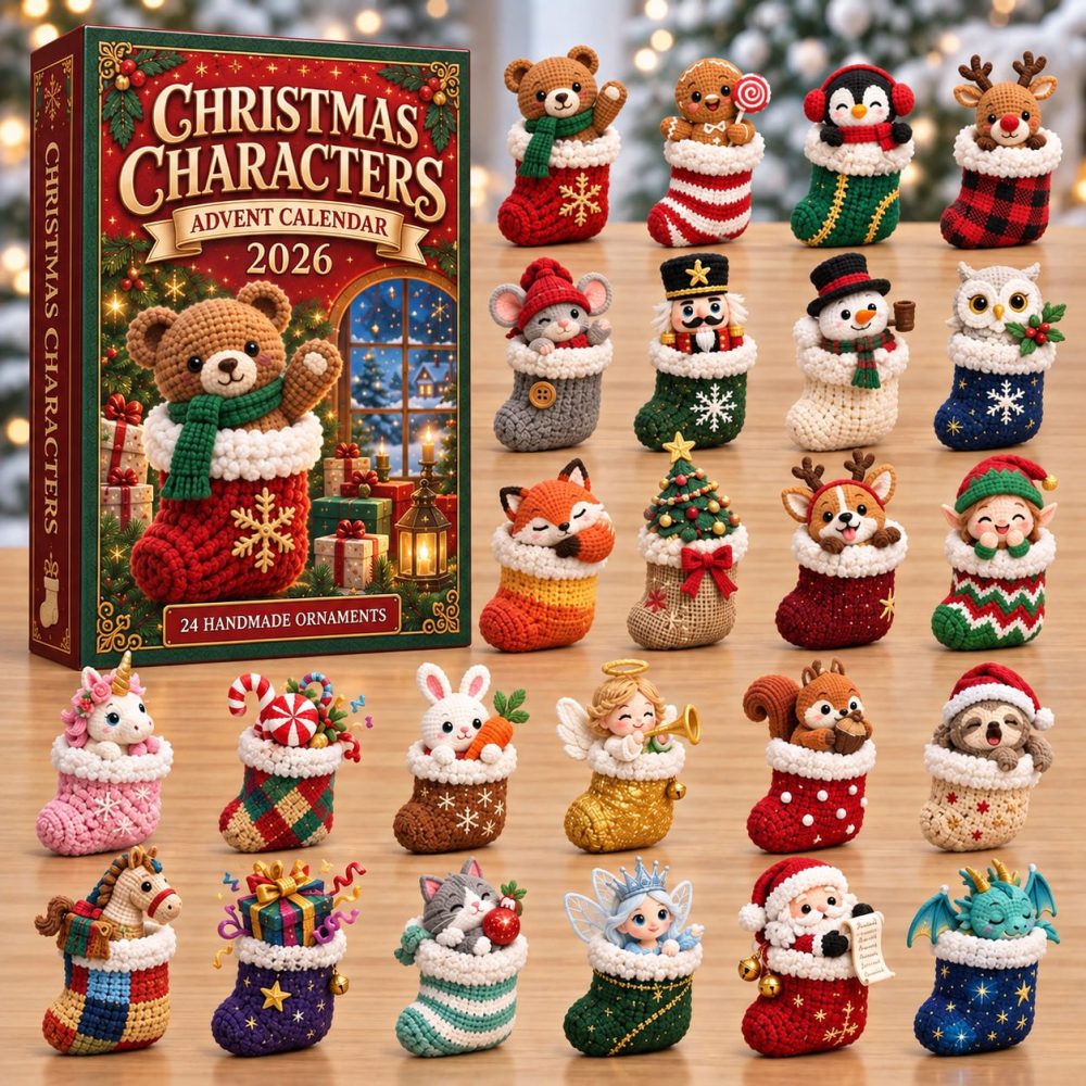 24-Day Stocking Buddies Holiday Advent With Acrylic Charms — Tiny Character Ornaments For Stockings, Daily Surprise Countdown & Gift-Ready
