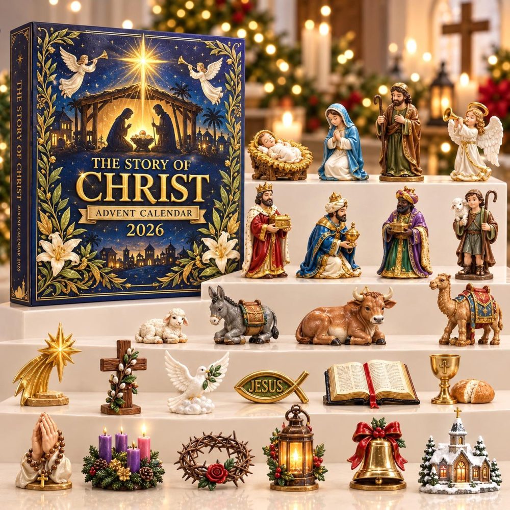 Story Of Christ 24-Day Faith Advent — Acrylic Biblical Scene Charm Calendar 2026, Devotional Christmas Keepsake For Families