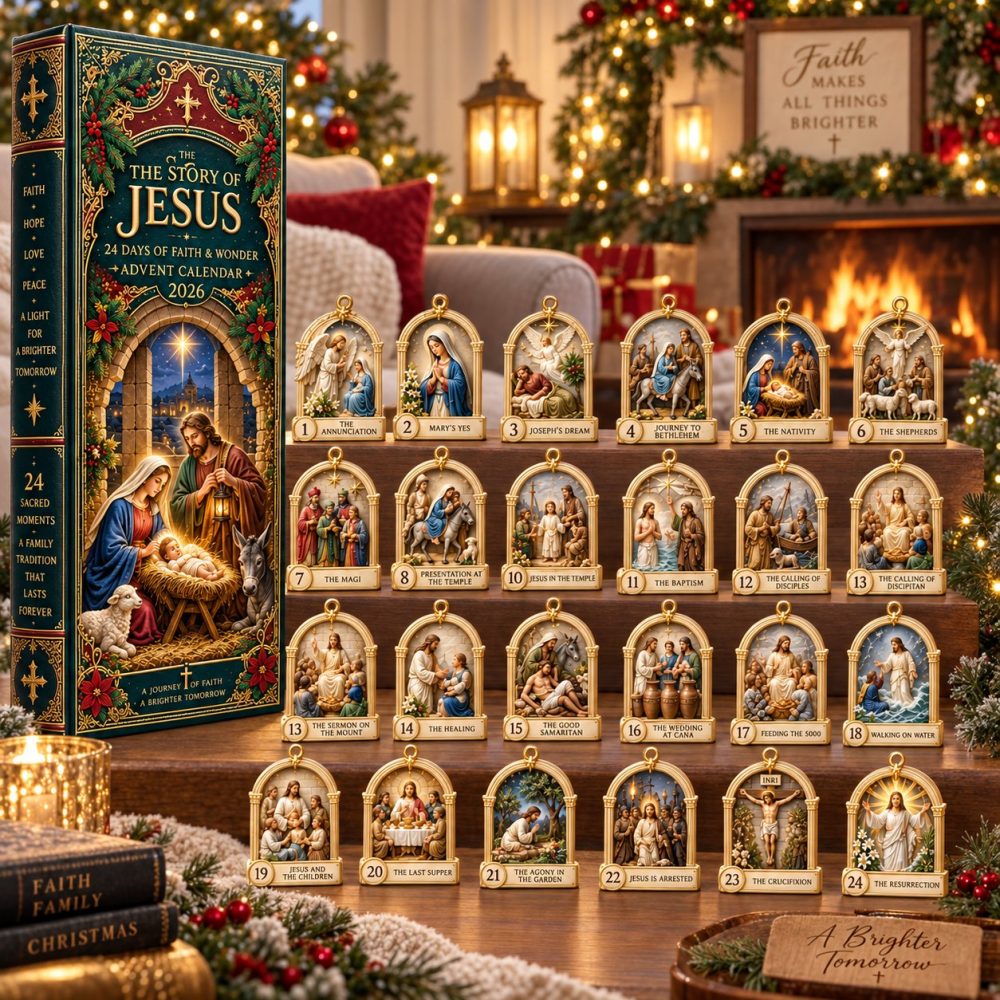 Story Of Jesus 2026 Advent — 24-Day Faith-Focused Countdown With Acrylic Charms , Inspirational Christian Holiday Gift