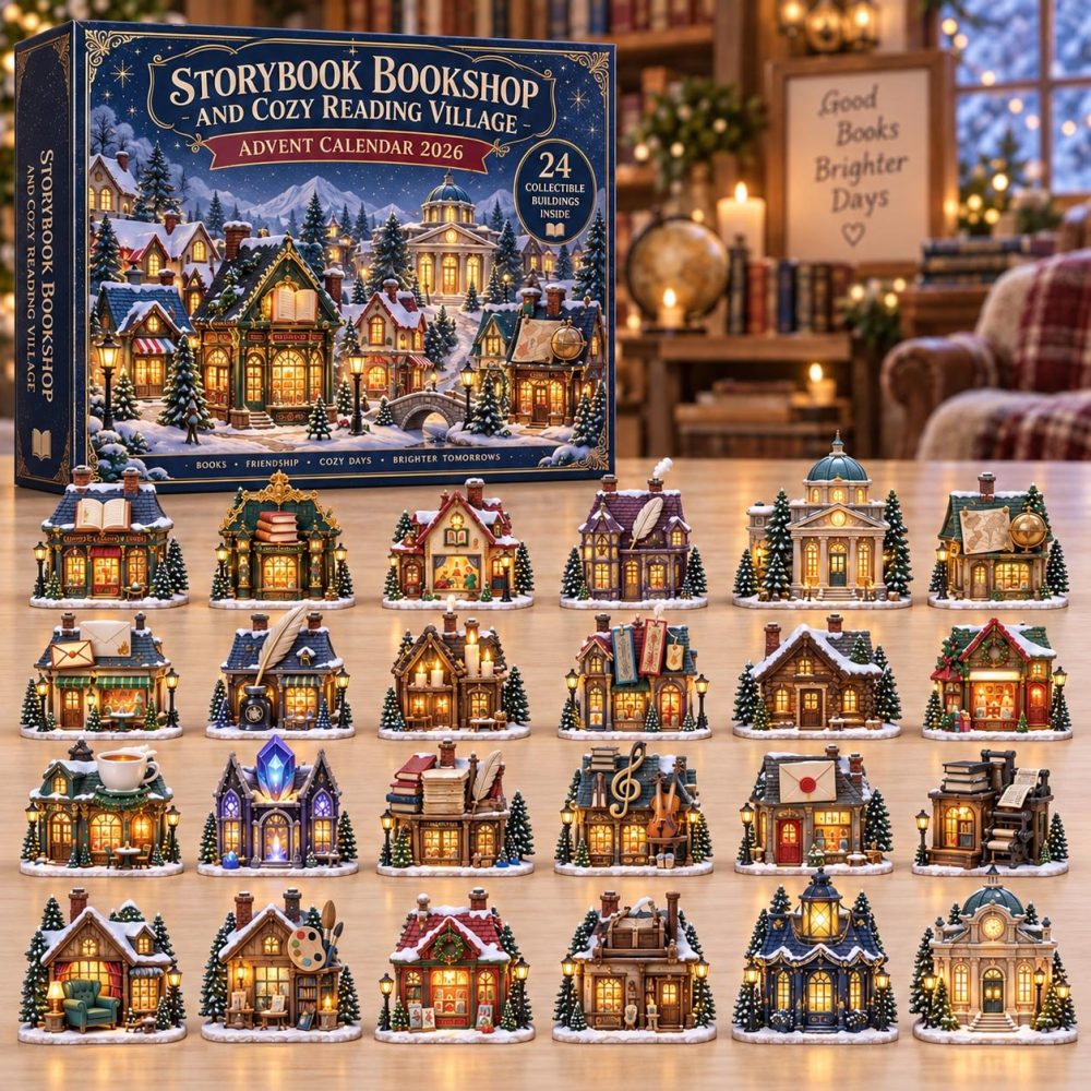 Storybook Bookshop 24-Day Charm Countdown — Literary-Themed Acrylic Book & Cozy Shop Charms Advent Set 2026, Gift For Book Lovers