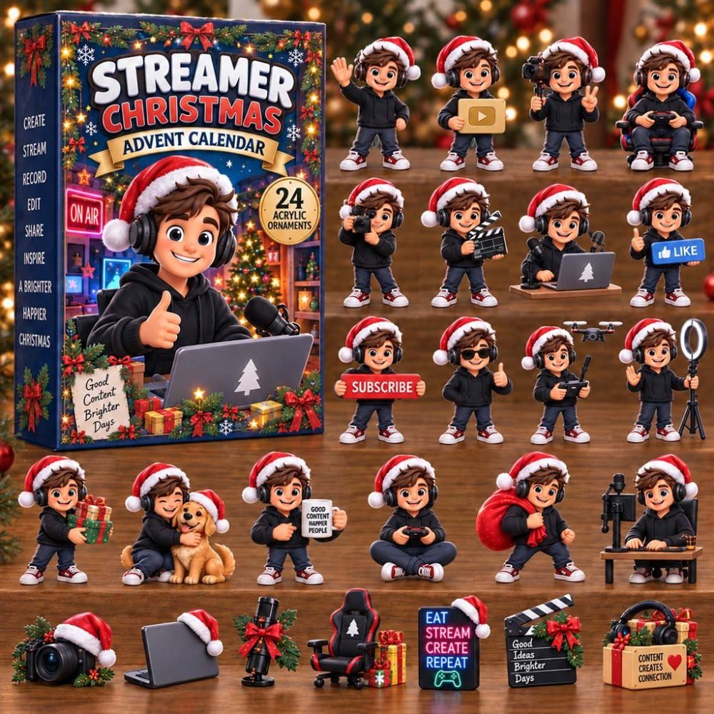 Streamer Holiday Countdown Calendar 2026 — 24-Day Festive Advent With Acrylic Party Charms, Colorful Christmas Decoration & Gift-Ready