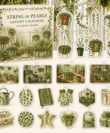String Of Pearls 24-Day Acrylic Charm Holiday Countdown - Plant Lover Gift, Mini Charms & Home Decor