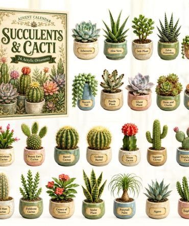 Succulents & Cacti Advent Calendar 2026 - 24-Day Acrylic Charm Countdown, Plant Lover Gift & Mini Decor