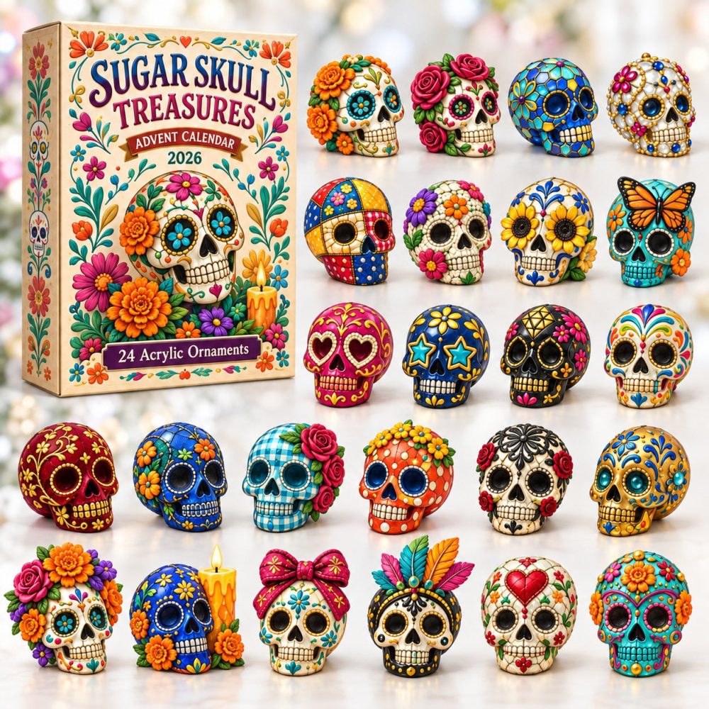 Day-By-Day Sugar Skull Carnival Advent Calendar 2026 - 24 Unique Acrylic Charms For Collectors & Gifts
