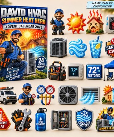 2026 Summer Hvac Technician Advent Calendar – 24-Day Countdown With 24 Acrylic Hvac Charms, Ideal Trade Gift & Stocking Stuffer