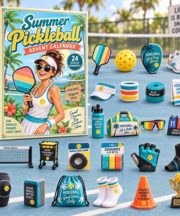 Summer Pickleball 24-Day Advent Calendar — Sunshine Acrylic Paddle & Ball Charms, Fun Seasonal Countdown Gift For Players & Fans