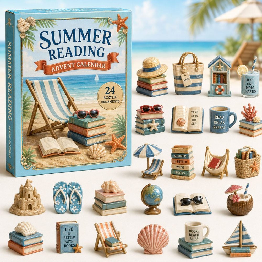 Summer Reading 2026 Advent Calendar — 24-Day Acrylic Charm Countdown, Book Lover Gifts & Cozy Reading Icons