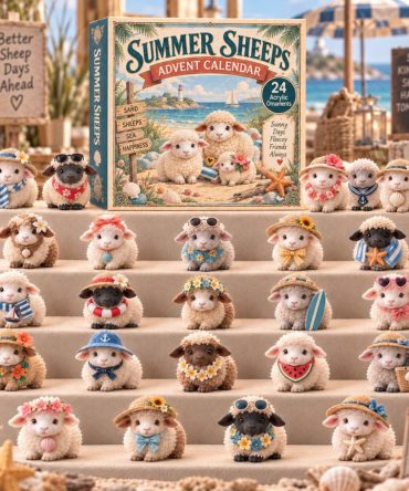 Summer Sheep Holiday Countdown - 24-Day Acrylic Charms Collection, Bright Seasonal Ornament For Summer Decor
