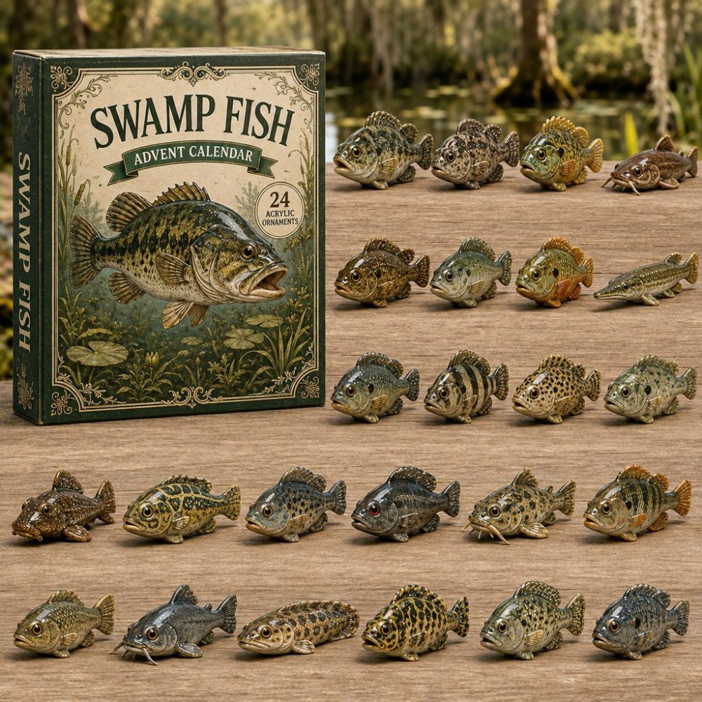 Swamp Fish 2026 Advent Countdown - 24-Day Acrylic Charm Calendar, Collectible Fish Ornaments & Giftable Set