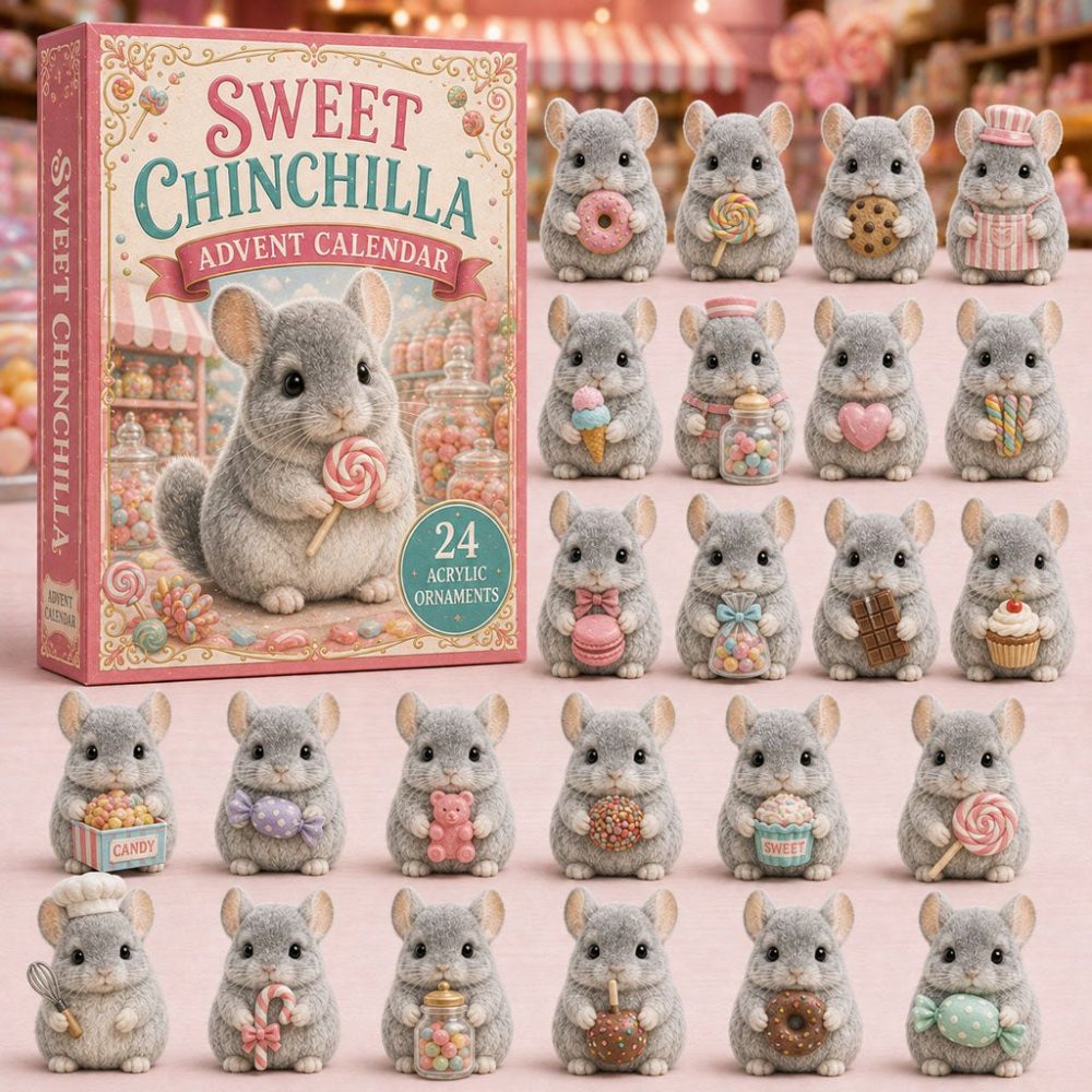 Sweet Chinchilla 24-Day 2026 Acrylic Charm Countdown - Cute Small Pet Holiday Calendar, Perfect Gift For Chinchilla Lovers