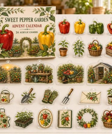 Sweet Pepper Garden Countdown Pack — 24 Acrylic Pepper & Chili Charms, Advent Gift For Gardeners, Cooks & Craft Lovers