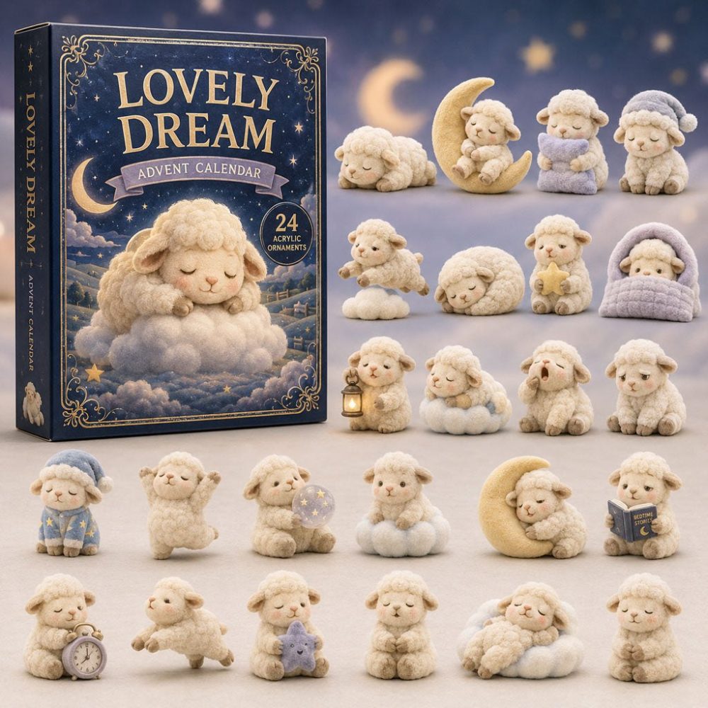 2026 Sweet Sheep Night Countdown — 24-Day Acrylic Charm Advent Calendar With Dreamy Sheep & Nighttime Motifs, Cozy Holiday Gift