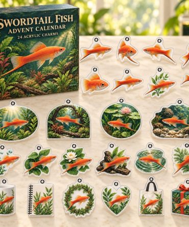 Swordtail Fish Surprise Calendar — 24 Sleek Acrylic Charms For Livebearer Lovers , Festive Aquarium Collectible Set