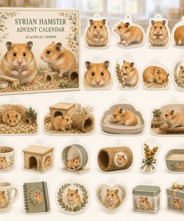 Syrian Hamster 24-Day Advent Calendar With Acrylic Charms - Cute Collectibles For Hamster Lovers , Festive Countdown & Gift Idea