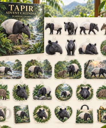24-Day Tapir Holiday Countdown — Exotic Acrylic Charm Advent, Tapir Collectible Set For Animal Fans & Gift-Giving