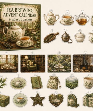 24-Day Tea Brewing Charm Countdown: Brew-Inspired Acrylic Charms Featuring Teapots, Leaves & Cups — Gift Set For Tea Lovers & Collectors