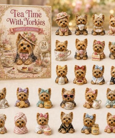 Limited Edition 2026 Yorkie Tea Time Advent Calendar — 24-Day Acrylic Charm Countdown, Cute Dog Lover Gift