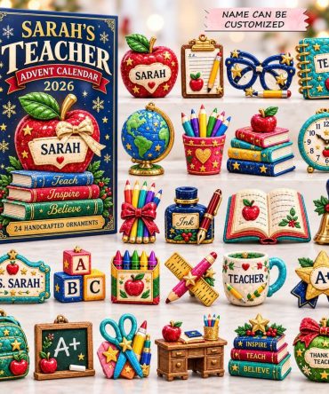 2026 Teacher Christmas Magic Advent Calendar - 24-Day Acrylic Charms, Festive Educator Gift & Staff Surprise