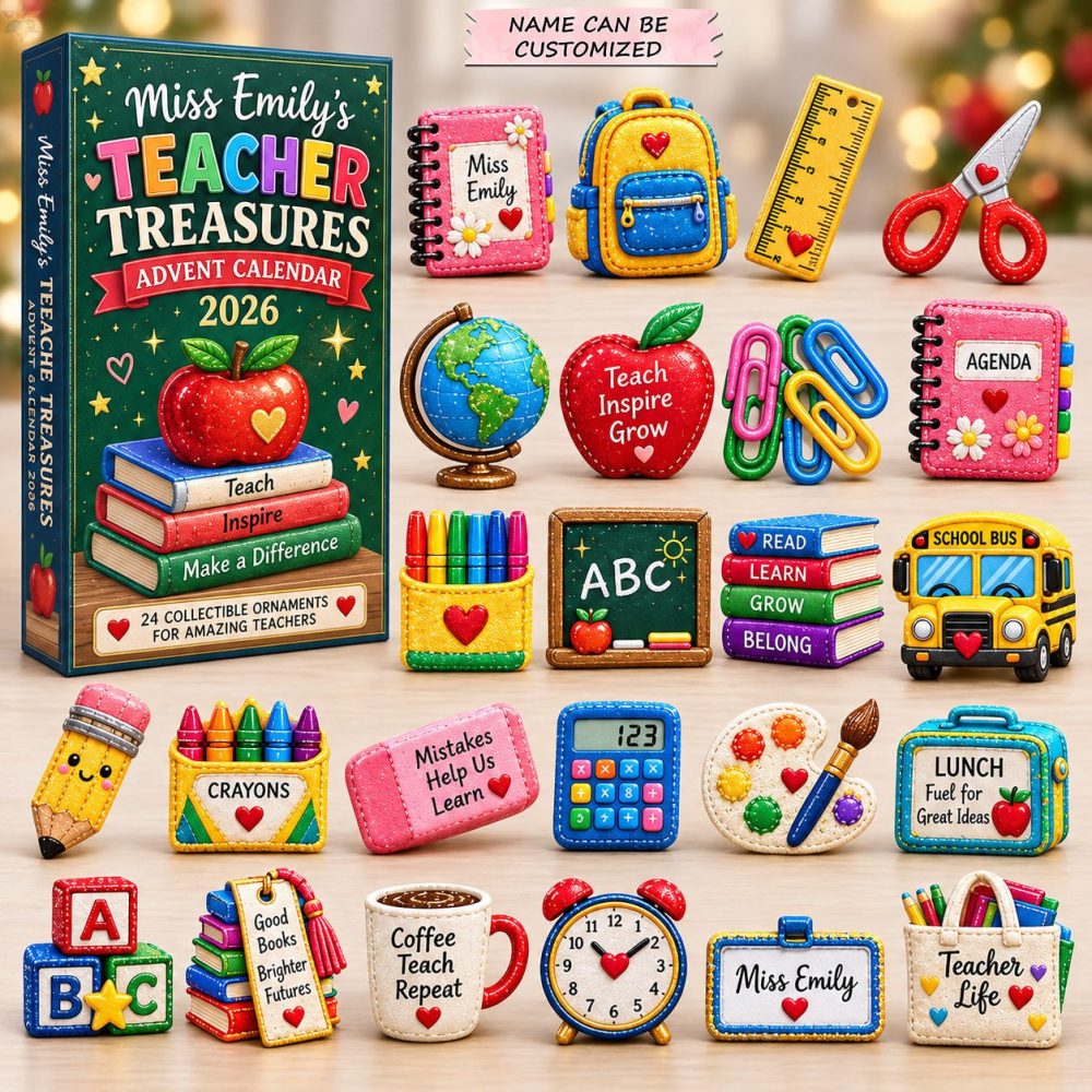 2026 Classroom Treasures Advent Calendar For Teachers - 24-Day Acrylic Charms, School Staff Holiday Gift