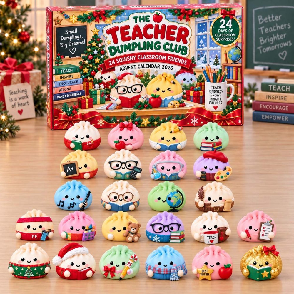 2026 Teacher Dumpling Club Advent Calendar: 24-Day Acrylic Charm Countdown - Endearing Holiday Gift For Educators