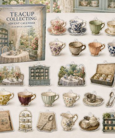 24-Day Teacup Collector Charm Advent — Acrylic Mini Teacup & Tea Motif Charms, Delightful Gift For Tea Lovers & Collectors