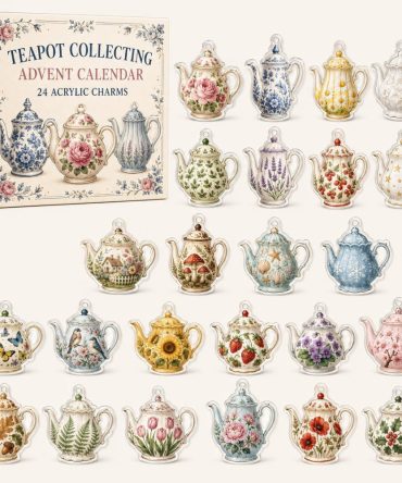 Teapot & Tea Lover Advent Calendar - 24 Mini Acrylic Teapot Charms, Countdown Gift For Tea Enthusiasts , Charming Stocking Stuffer