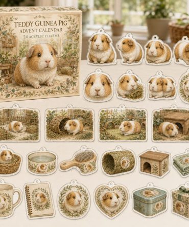 Teddy Guinea Pig Holiday Countdown Calendar — 24 Adorable Acrylic Charms, Perfect Cavy Gift For Kids, Collectors & Pet Owners