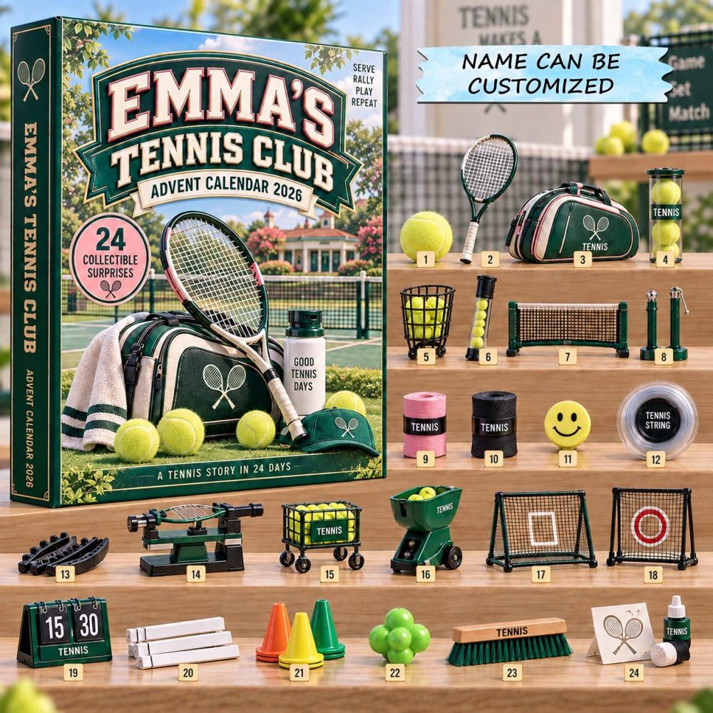2026 Tennis Themed 24-Day Advent Countdown — Acrylic Charm Collectibles, Perfect Gift For Players & Fans
