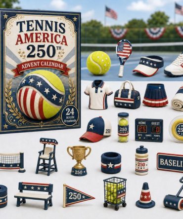 Tennis America 250Th Advent Calendar 2026 - 24-Day Acrylic Charm Countdown, Commemorative Tennis Gift