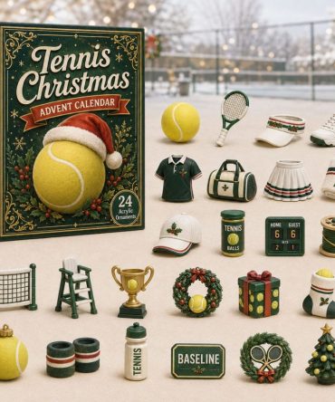 Tennis Christmas Advent Calendar 2026 - 24-Day Acrylic Charm Countdown, Holiday Gift For Tennis Fans