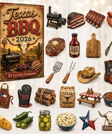 2026 Texas Bbq Advent Calendar — 24 Acrylic Charms Countdown For Grill Masters, Foodie Holiday Gift Idea