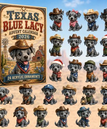 Texas Blue Lacy Advent Calendar 2026 - 24-Day Acrylic Charm Countdown, Perfect Gift For Dog Enthusiasts