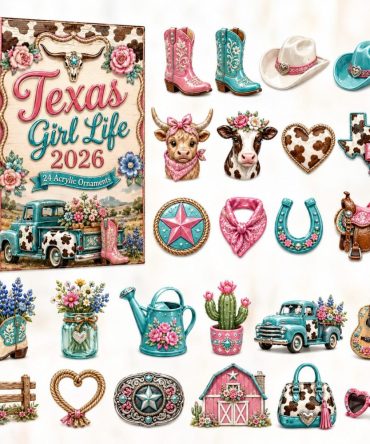 2026 Texas Girl Life Advent Calendar — 24 Acrylic Charm Countdown For Girls, Texan Gifts & Cute Western Decor