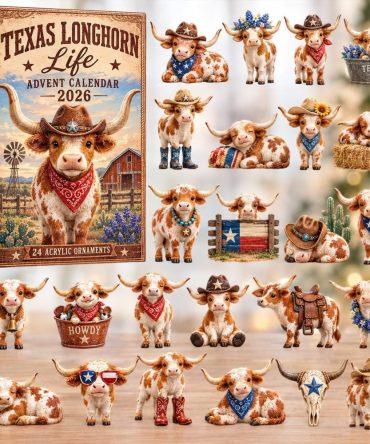 2026 Texas Longhorns Advent Calendar — 24 Acrylic Charms Countdown For Fans, College Football Holiday Gift