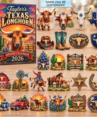 Texas Longhorn 24-Day Advent Calendar 2026 — Acrylic Charms Collector Set For Ranch Fans & Holiday Gift Giving