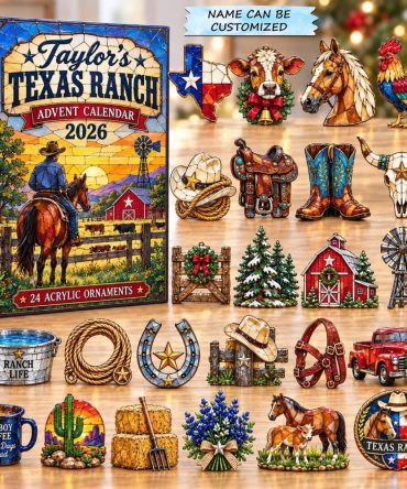 Texas Sunset Ranch Countdown Calendar 2026 — 24-Day Acrylic Charm Advent For Cowboy Decor & Ranch Lover Gifts